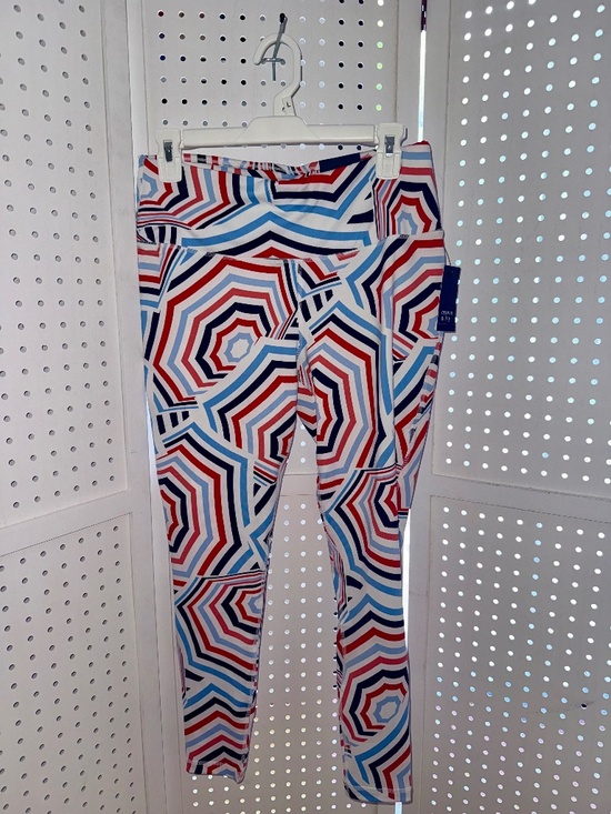 crown & ivy Pants - NWT Crown & Ivy Patriotic Geometric Athletic Women's Leggings Size M